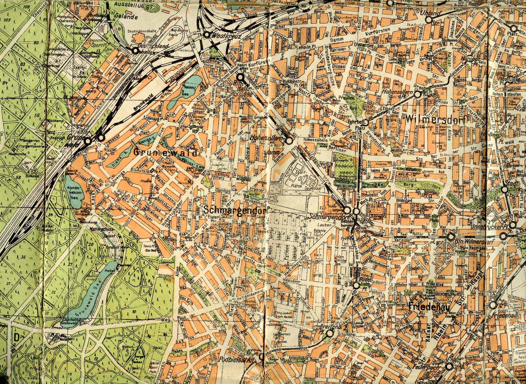 Karte von Berlin Charlottenburg VERMESSUNGSAMT Jubiläumsausgabe 1989 
